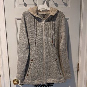 Eddie Bauer fleece lined jacket with hood